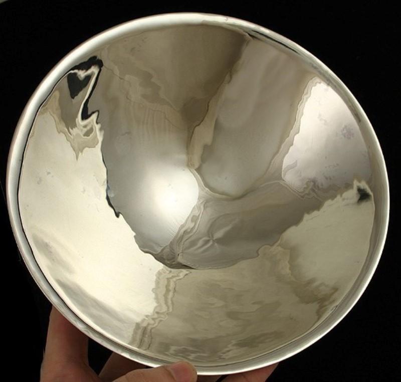 Antique American Arts & Crafts Hammered Sterling Silver Serving Bowl/Dish 9 1/8"