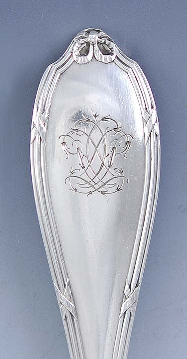 Antique c1890 French 950 Sterling Silver Reeded Edge Dessert Pastry Pie Server