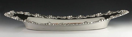 Alvin Sterling Silver Floral Bread Dish / Serving Bowl