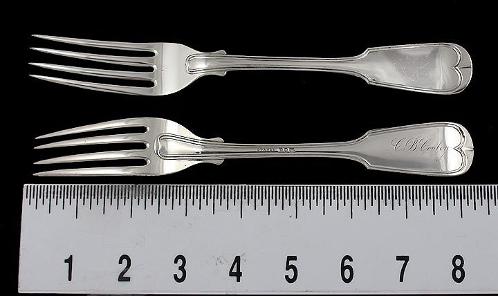 5 Gurnee 1830 New York Coin Silver Dinner Forks