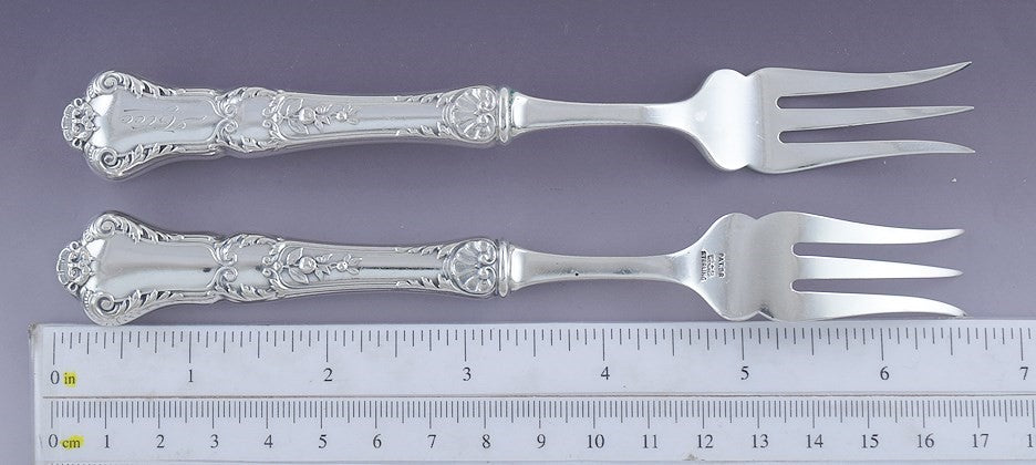 4 Gorham Sterling Silver Old Baronial Forks from the USS Aztec 6 5/8"