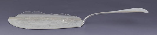 Rare c1860-1865 American Sterling Silver Hand Engraved Fish Slice Server