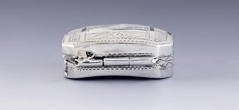 1814 English Georgian Sterling Silver Vinaigrette Box By Samuel Pemberton
