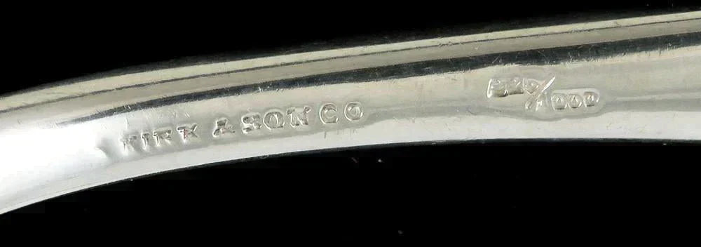 Antique c1905 Kirk Repousse Nouveau Flower Sterling Silver Pancake Server