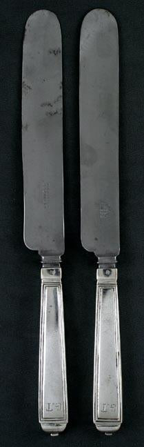 21pc Antique c1820 Italian Silver Fiddle Thread Fork Spoon Knife Flatware Set