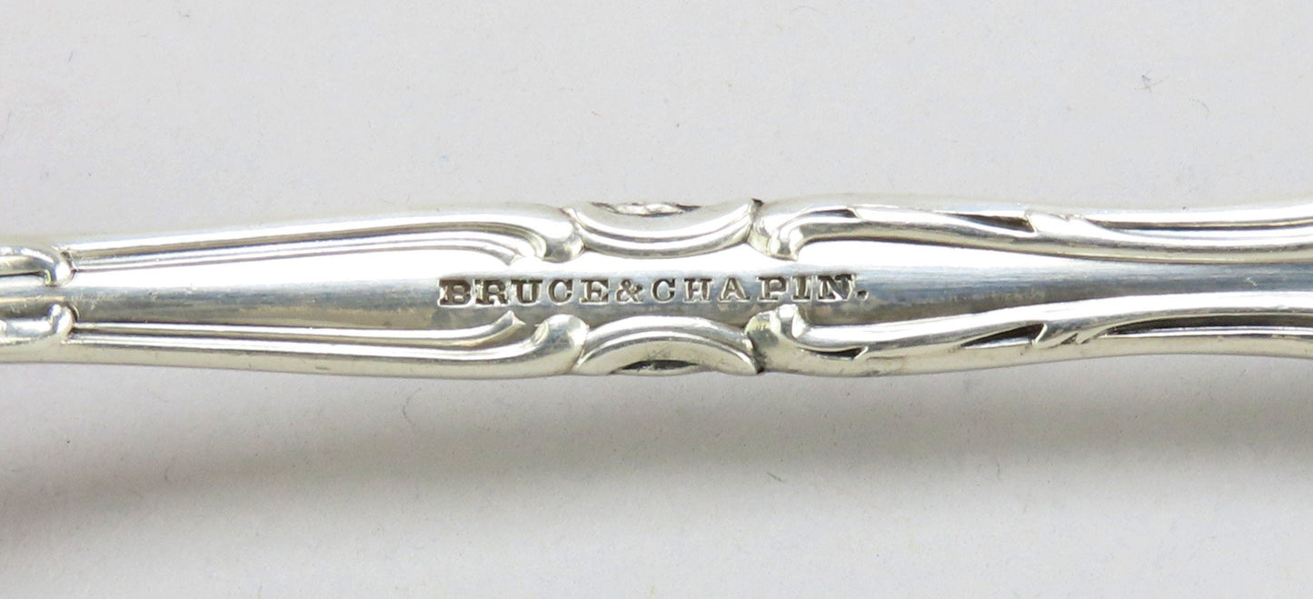 Gorgeous Durgin Marechal Niel Sterling Silver Serving Fork Roses S Mono 9 1/4"