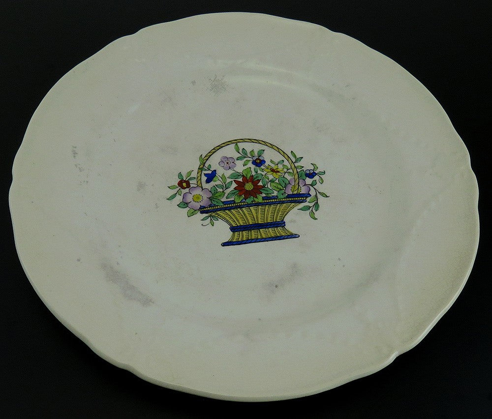 11 Antique Minton England Porcelain Basket of Flowers Lunch Salad Plates 9"