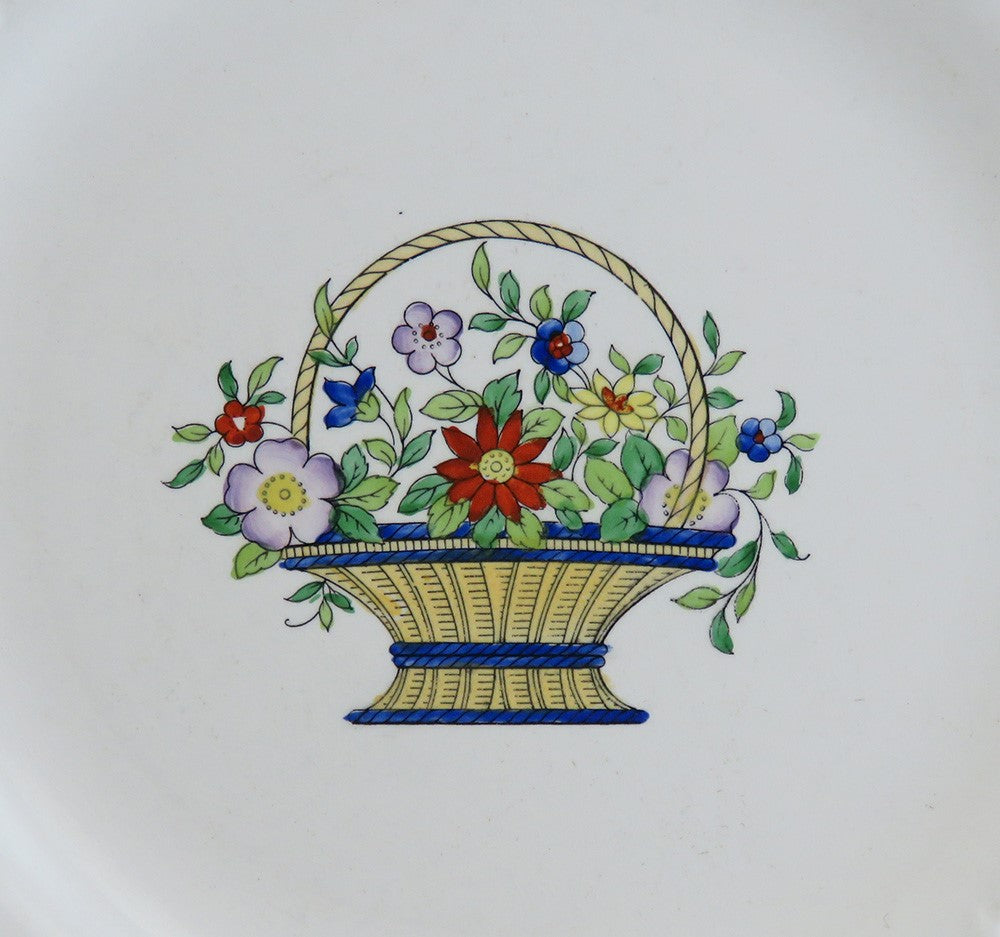 11 Antique Minton England Porcelain Basket of Flowers Lunch Salad Plates 9"