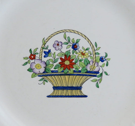 11 Antique Minton England Porcelain Basket of Flowers Lunch Salad Plates 9"