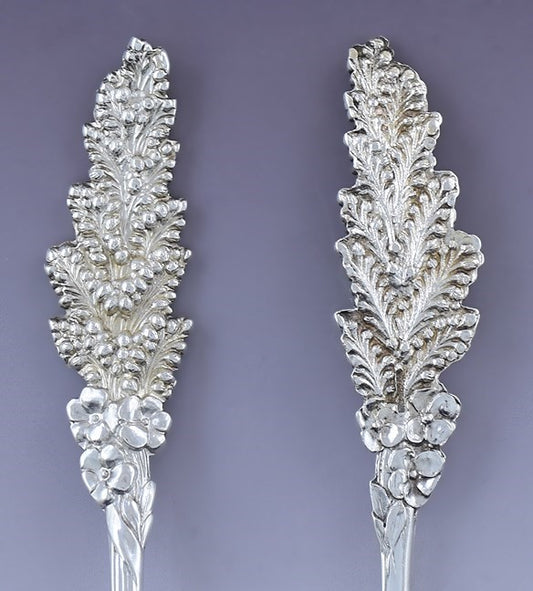 Great set 6 Reed & Barton Sterling Silver Floral Goldenrod Coffee Spoons