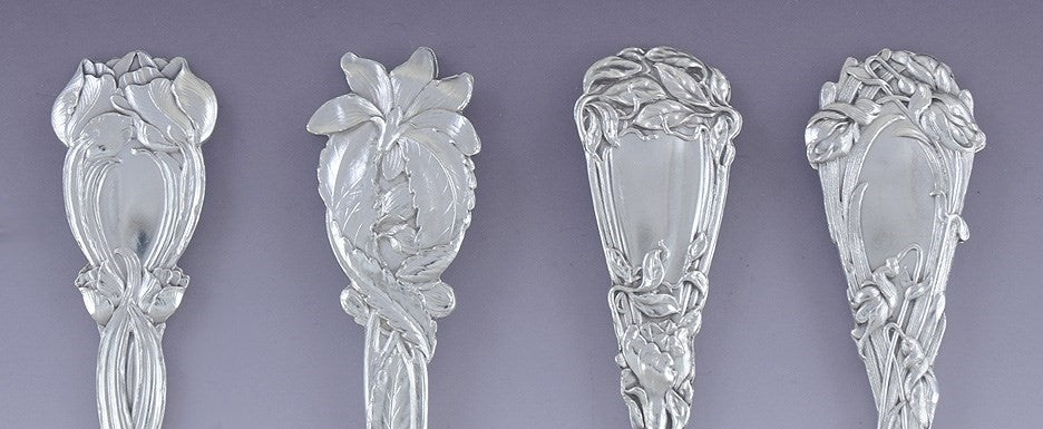 12 Antique Sterling Silver Durgin Magnolia Jonquil Tulip Orange Blossom Spoons