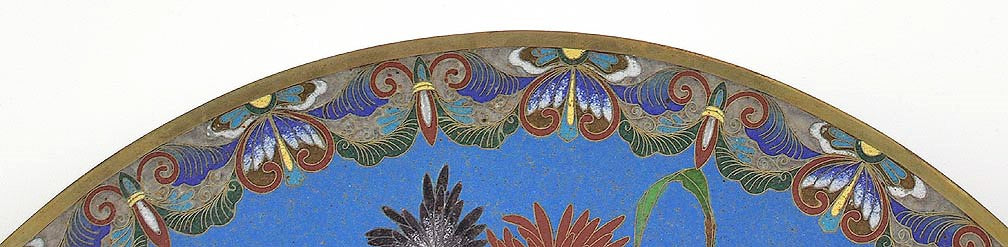 Colorful Late 1800s/early 1900s Japanese Meiji Cloisonne Plate