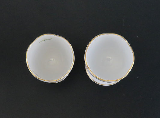 Cute Pair Herend Porcelain Hand Painted Market Garden Egg Cups #262