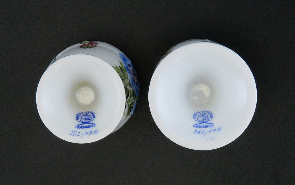 Cute Pair Herend Porcelain Hand Painted Market Garden Egg Cups #262