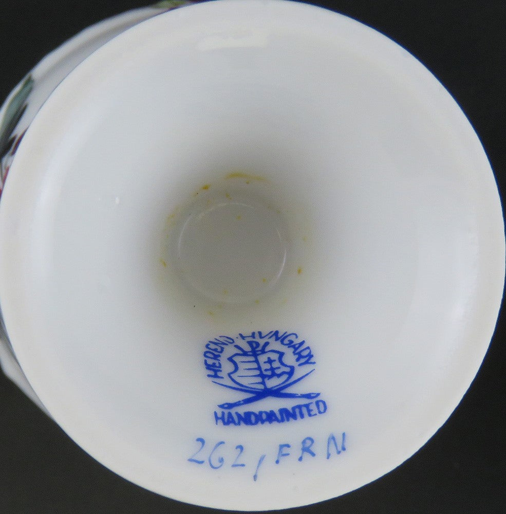 Cute Pair Herend Porcelain Hand Painted Market Garden Egg Cups #262