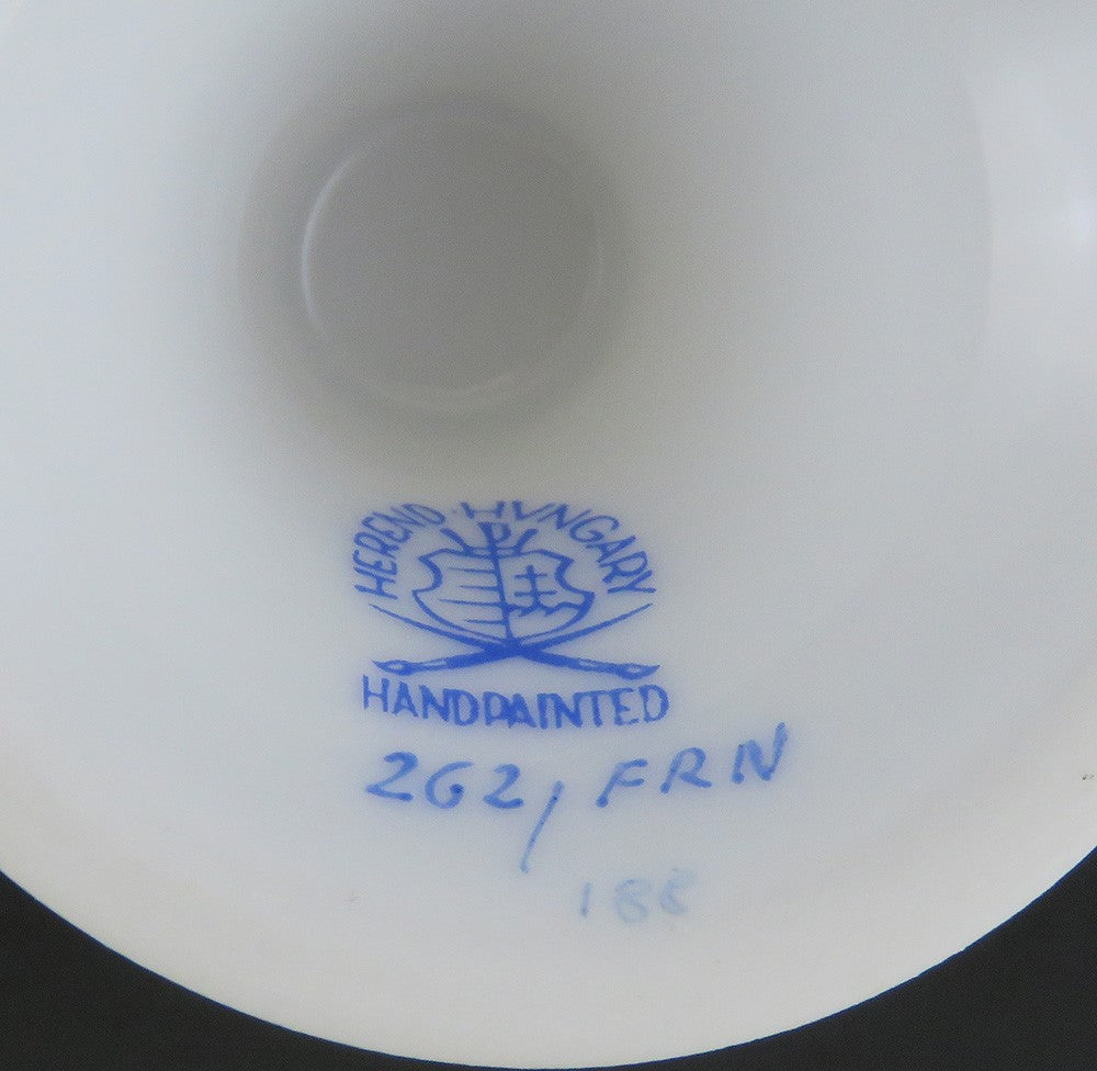 Cute Pair Herend Porcelain Hand Painted Market Garden Egg Cups #262