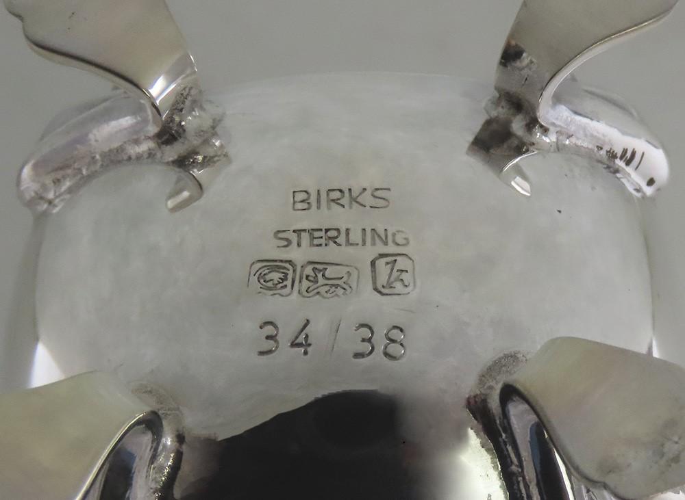 Pair Birks Sterling Silver Georgian Style Shell Paw Feet Salt Pepper Shakers