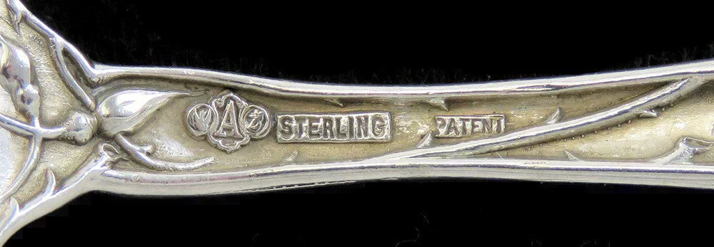Antique Sterling Silver Alvin Bridal Rose 1903 Sardine Serving Fork E Mono 5 1/4