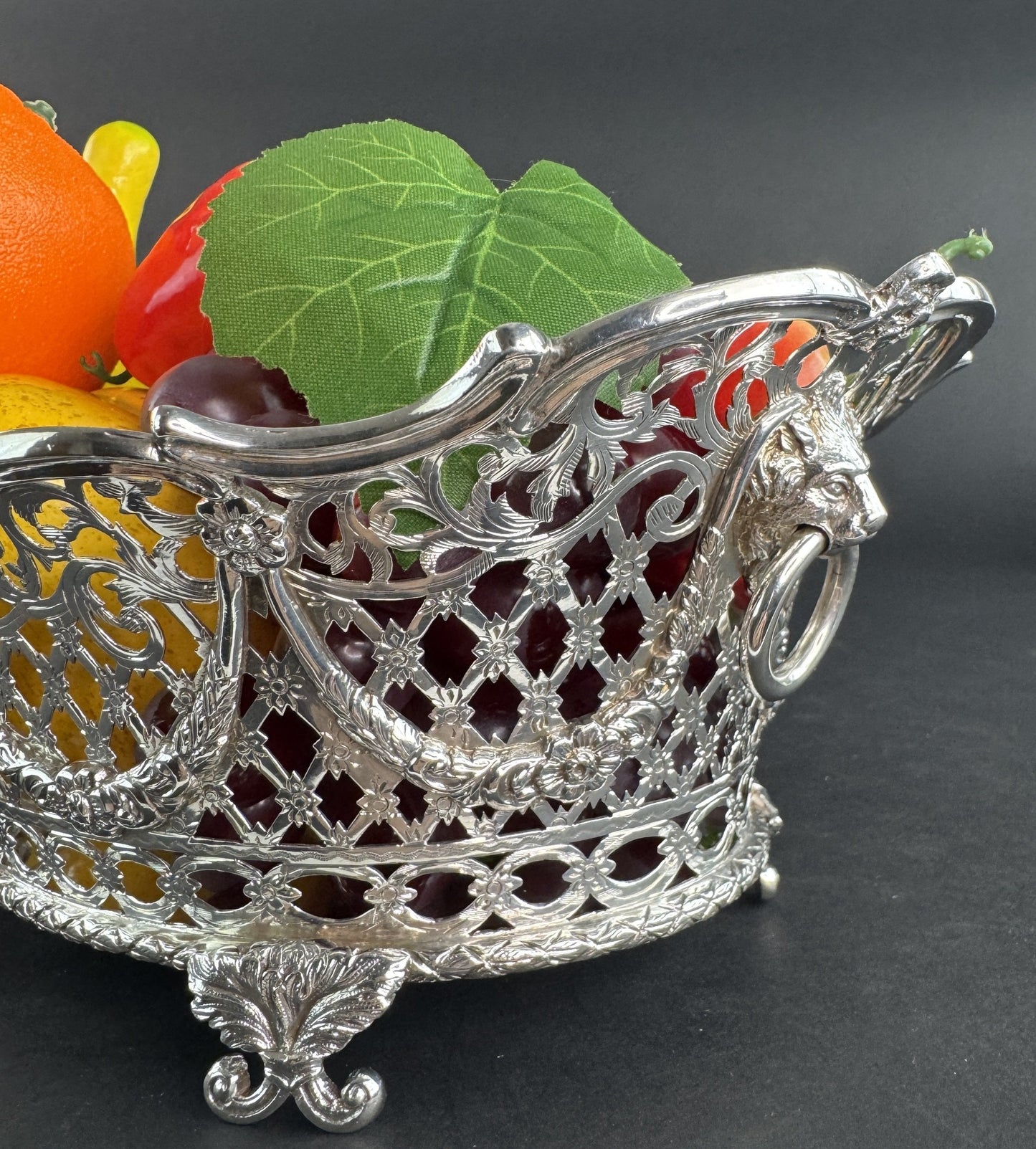 4 Ornate 1893 English Sterling Silver Openwork Baskets from Vanderbilt Estate