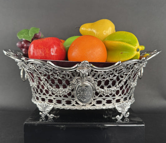 4 Ornate 1893 English Sterling Silver Openwork Baskets from Vanderbilt Estate
