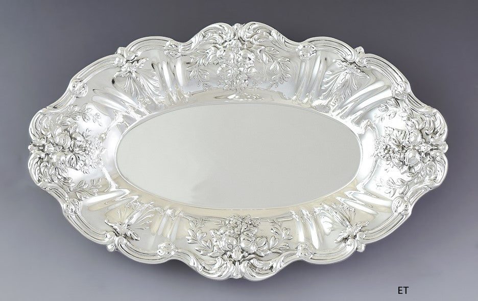 Fine Reed & Barton Sterling Silver Francis I Oval Dish/Bowl Bread Tray 7.5 X 12"