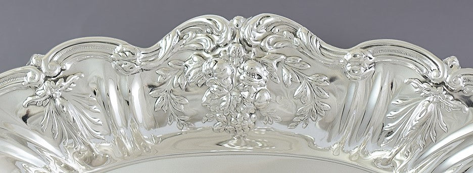 Fine Reed & Barton Sterling Silver Francis I Oval Dish/Bowl Bread Tray 7.5 X 12"