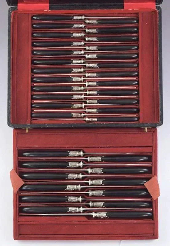Superb French 950 Silver Art Nouveau 84pc Flatware Set Serves 12