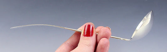 Pair Antique 1820s American Coin Silver Fiddle Gravy Sauce Ladles 7"