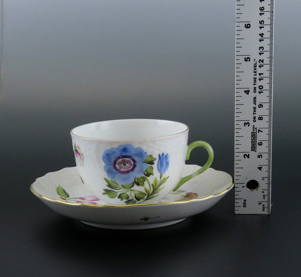 Great set 6 Herend Porcelain Market Garden Teacups and Saucers