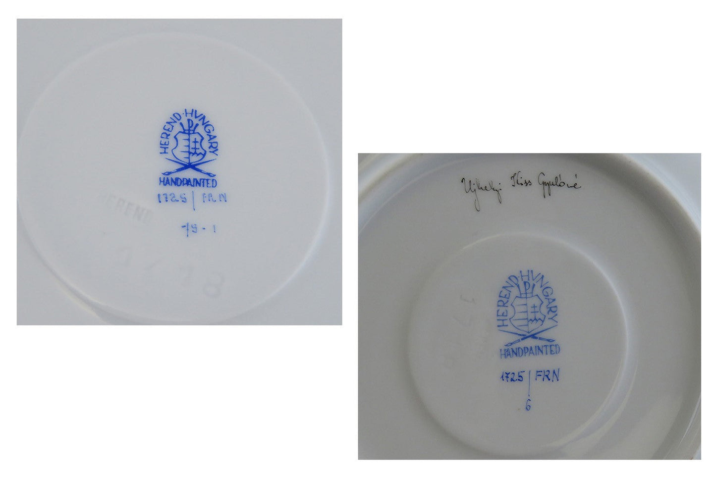 Great set 6 Herend Porcelain Market Garden Teacups and Saucers