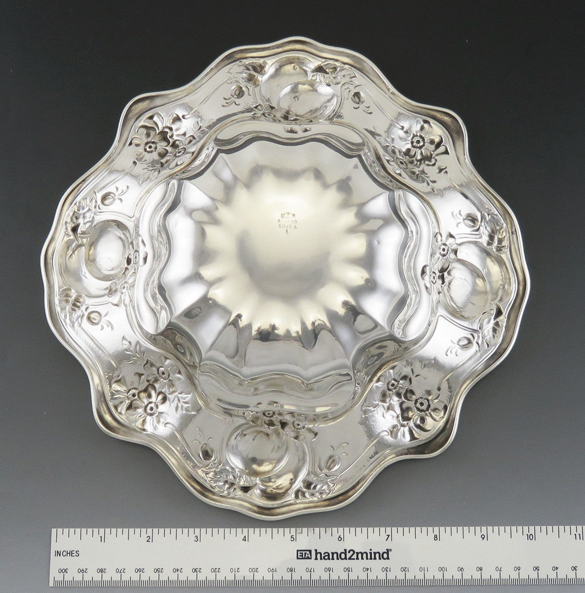 Antique 1907 Sterling Silver Gorham Lobed Fruit Flower Serving/Centerpiece Bowl