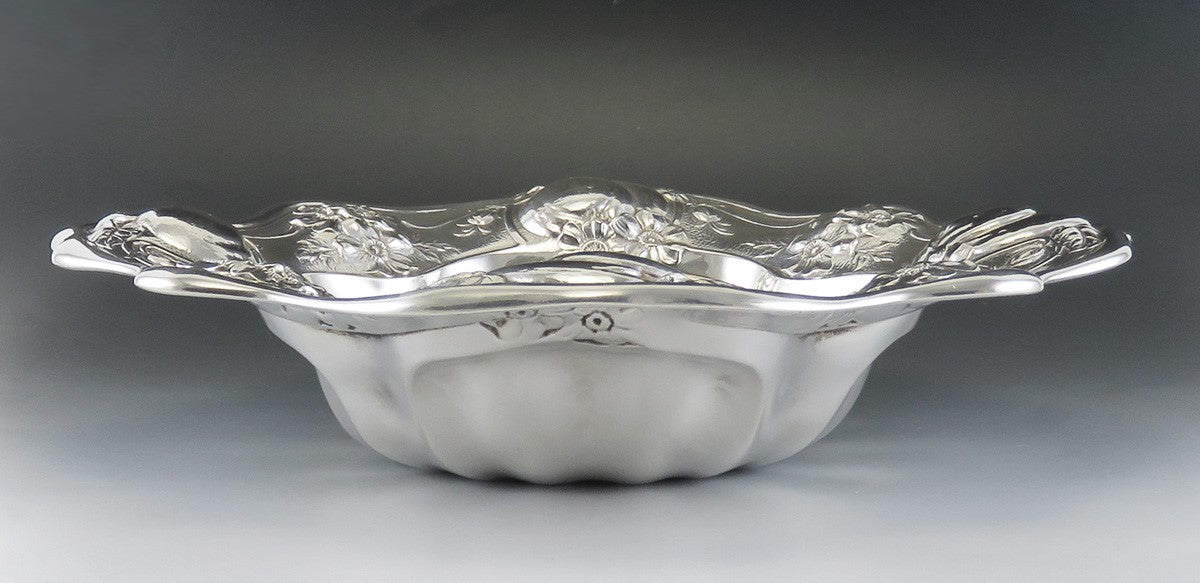 Antique 1907 Sterling Silver Gorham Lobed Fruit Flower Serving/Centerpiece Bowl