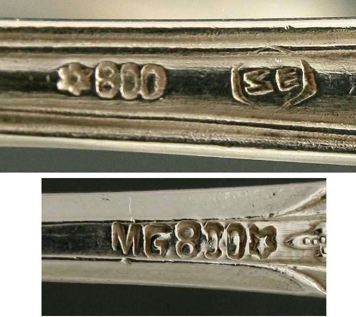 16 Vintage German Silver Floral Pastry Fish Dessert Forks 5 3/4"