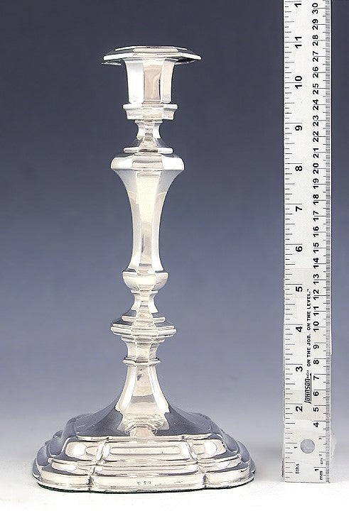 Antique c1870 European Silver 5 Light Convertible Candelabra/Candlestick 17.5"