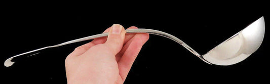 Huge Antique English Victorian Exeter Fiddle Sterling Silver Punch Soup Ladle