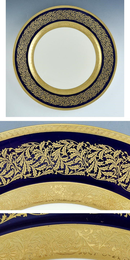 7 Fine Luxury Bavarian Rosenthal Gilded Ivory Dinner Plates