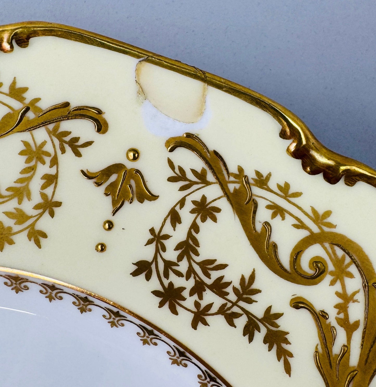 Ornate Set 12 c1910 Limoges French Gilt Dinner Plates Delinieres/Bernardaud