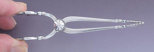 Nice Pair Georg Jensen Sterling Silver Cactus Sugar Tongs / Nips