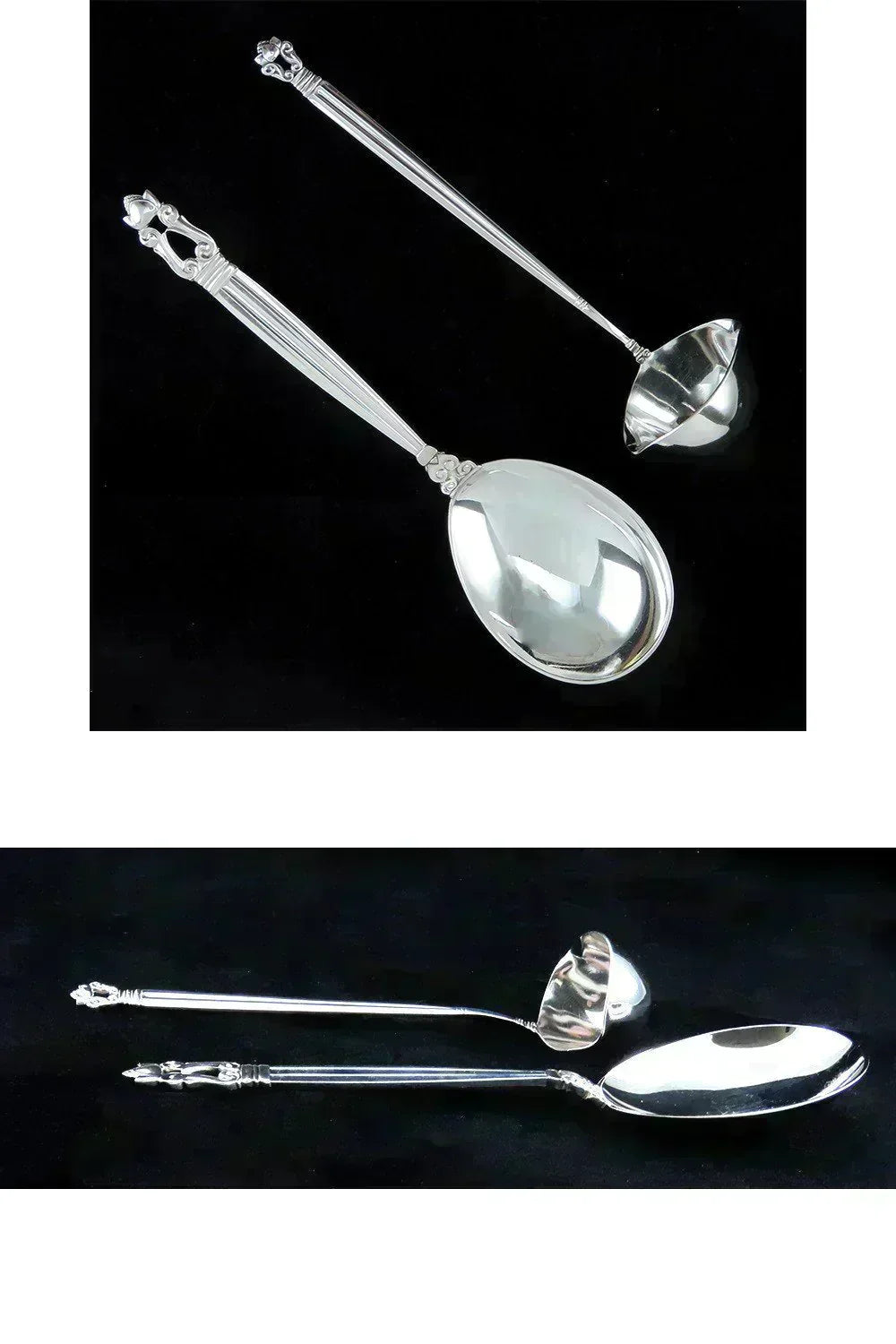Georg Jensen Danish Sterling Silver 63pc Acorn Flatware Set No Monos
