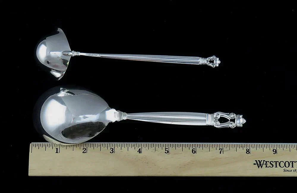 Georg Jensen Danish Sterling Silver 63pc Acorn Flatware Set No Monos