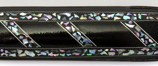 Antique American c1850 Black Paper Mache Eye Glasses Spectacles Case 6 1/8"