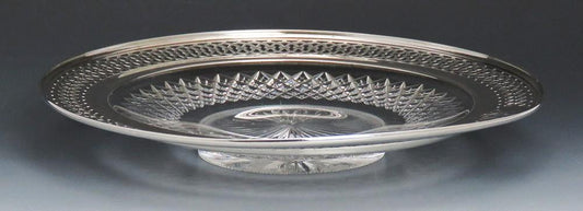 Vintage Watson Sterling Silver & Beautiful Cut Glass Plate