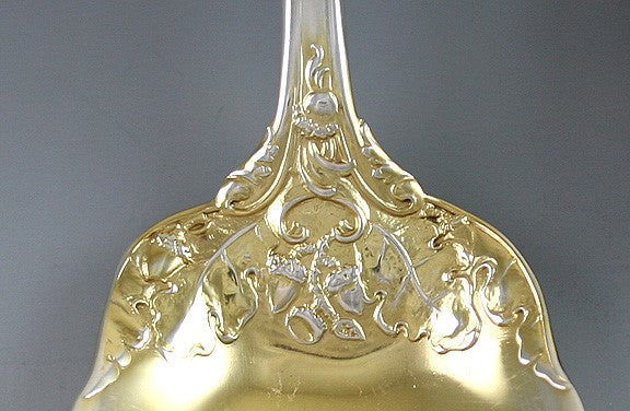 6 Rare Gorham Royal Oak Gold Sterling Silver Dessert Spoons
