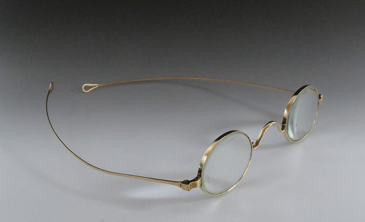 Great Pair 1868 Antique American 10k Yellow Gold Eyeglasses Spectacles Glasses