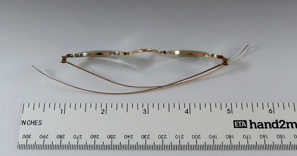 Great Pair 1868 Antique American 10k Yellow Gold Eyeglasses Spectacles Glasses