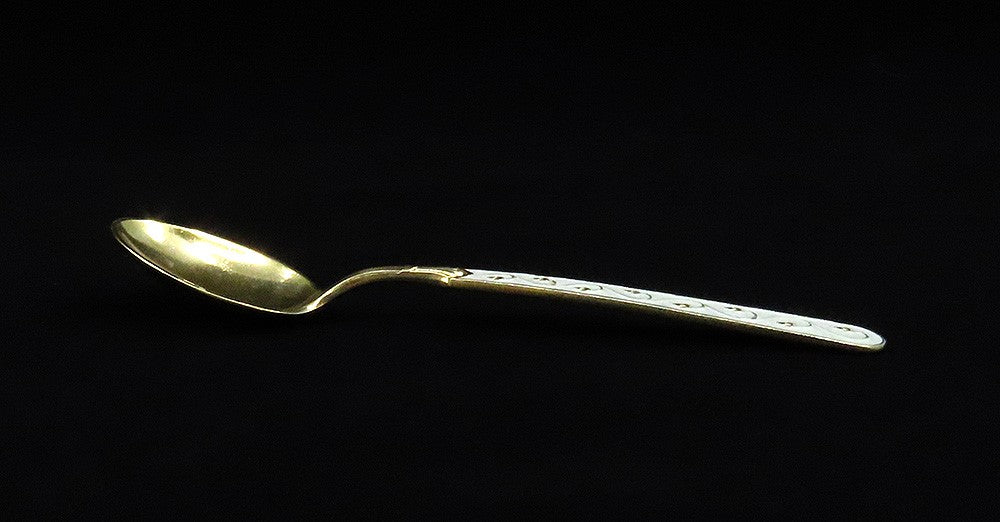 12 Norwegian Gold Wash Sterling Silver T Marthinsen Enamel Demitasse Spoons