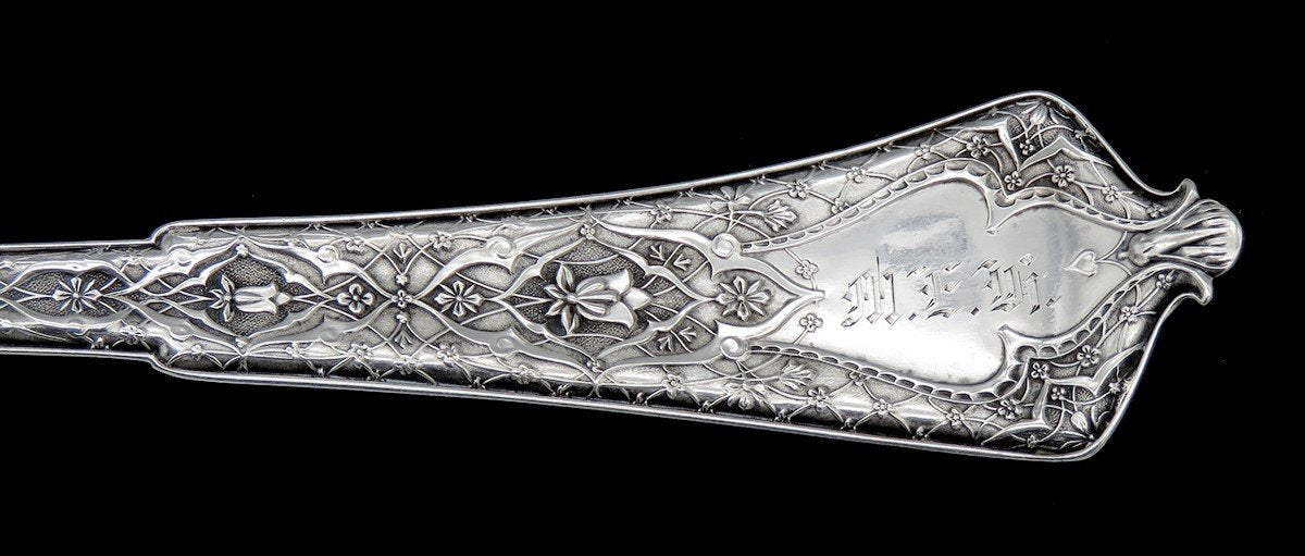 Tiffany & Co Persian 1872 Sterling Silver Gold Bowl Large Serving Scoop Spoon