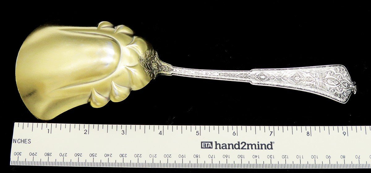 Tiffany & Co Persian 1872 Sterling Silver Gold Bowl Large Serving Scoop Spoon