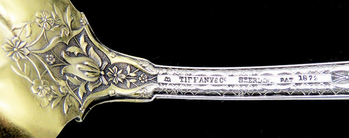 Tiffany & Co Persian 1872 Sterling Silver Gold Bowl Large Serving Scoop Spoon
