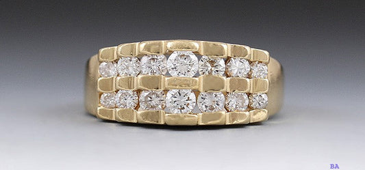 Vibrant Super Quality Diamond 14K Yellow Gold Ring 1/2 CT TDW Size 5.5